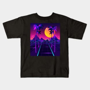 synthwave country side Kids T-Shirt